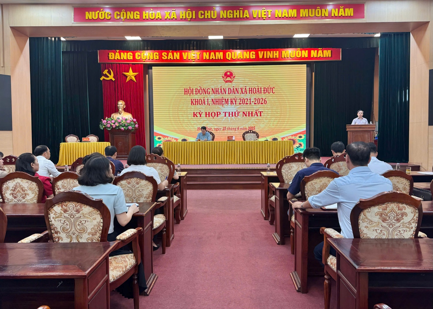 HĐND xã Hoài Đức vận hành thử nghiệm kỳ họp thứ nhất, nhiệm kỳ 2021-2026- Ảnh 3.