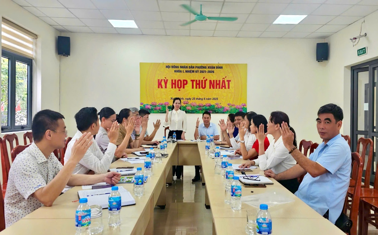 Phường Xuân Đỉnh vận hành thử nghiệm kỳ họp thứ Nhất HĐND- Ảnh 1.