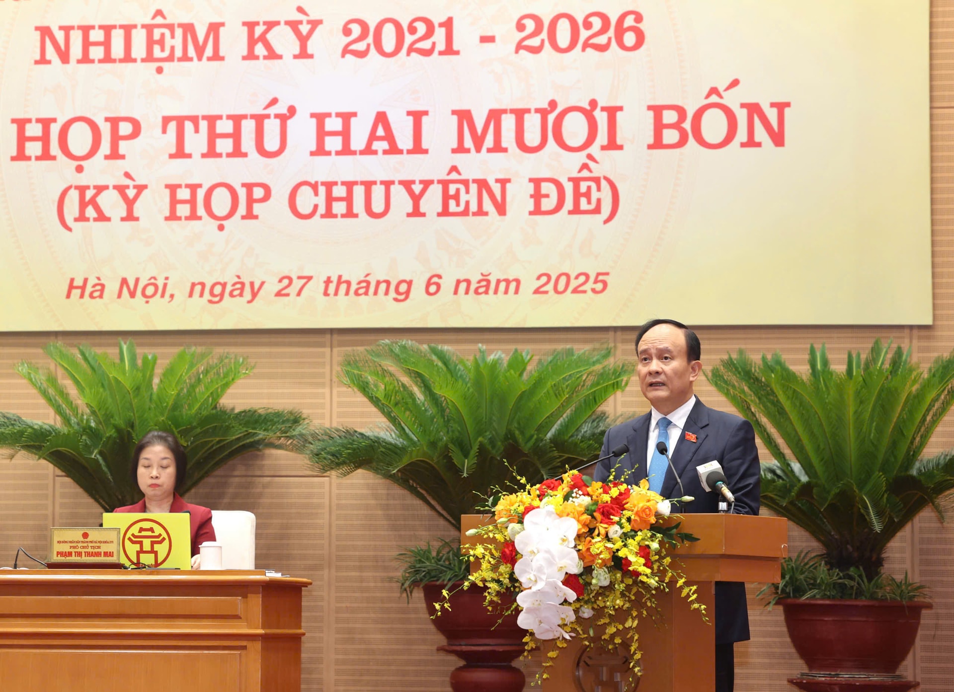 Kỳ họp thứ 24 HĐND thành phố Hà Nội:Quyết định các nội dung để vận hành mô hình chính quyền địa phương hai cấp- Ảnh 4.