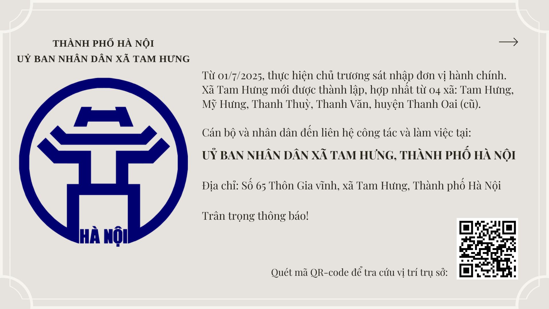 Trụ sở làm việc mới của UBND xã Tam Hưng, TP. Hà Nội- Ảnh 1.