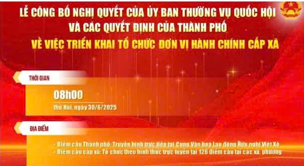 Thành phố Hà Nội tổ chức Lễ công bố Nghị quyết của Ủy ban Thường vụ Quốc hội và các Quyết định của Thành phố về việc triển khai tổ chức đơn vị hành chính cấp xã- Ảnh 1.