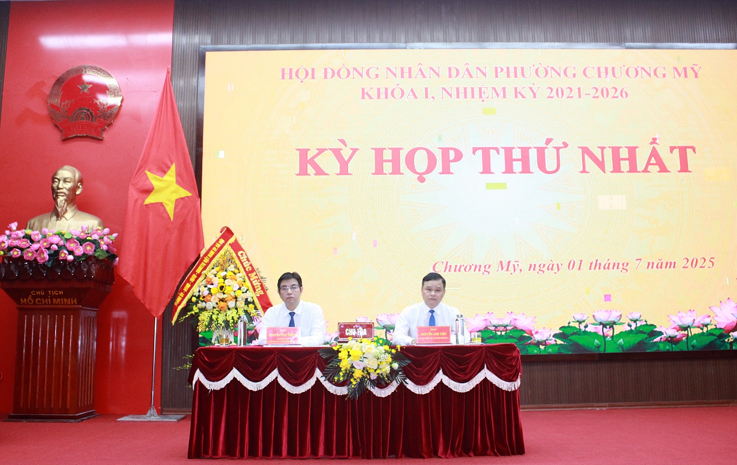 Kỳ họp thứ Nhất, HĐND phường Chương Mỹ khóa I, nhiệm kỳ 2021-2026- Ảnh 1.