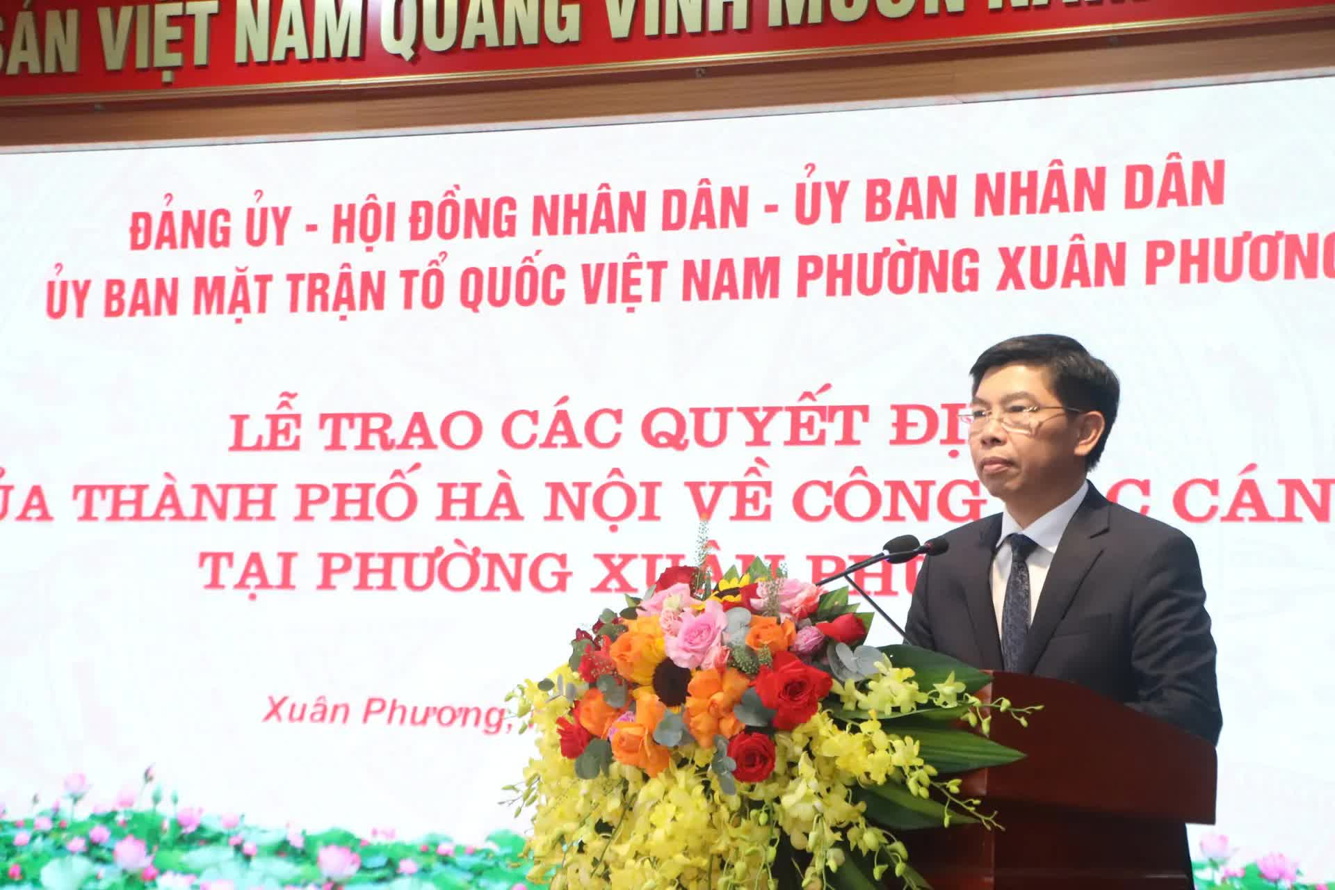 Hà Nội trao quyết định nhân sự, phường Xuân Phương sẵn sàng vận hành chính quyền mới- Ảnh 3.