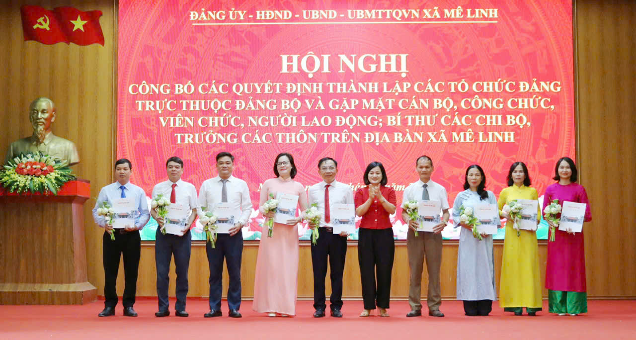 Mê Linh: Công bố các quyết định thành lập các tổ chức Đảng trực thuộc và gặp mặt cán bộ- Ảnh 2.