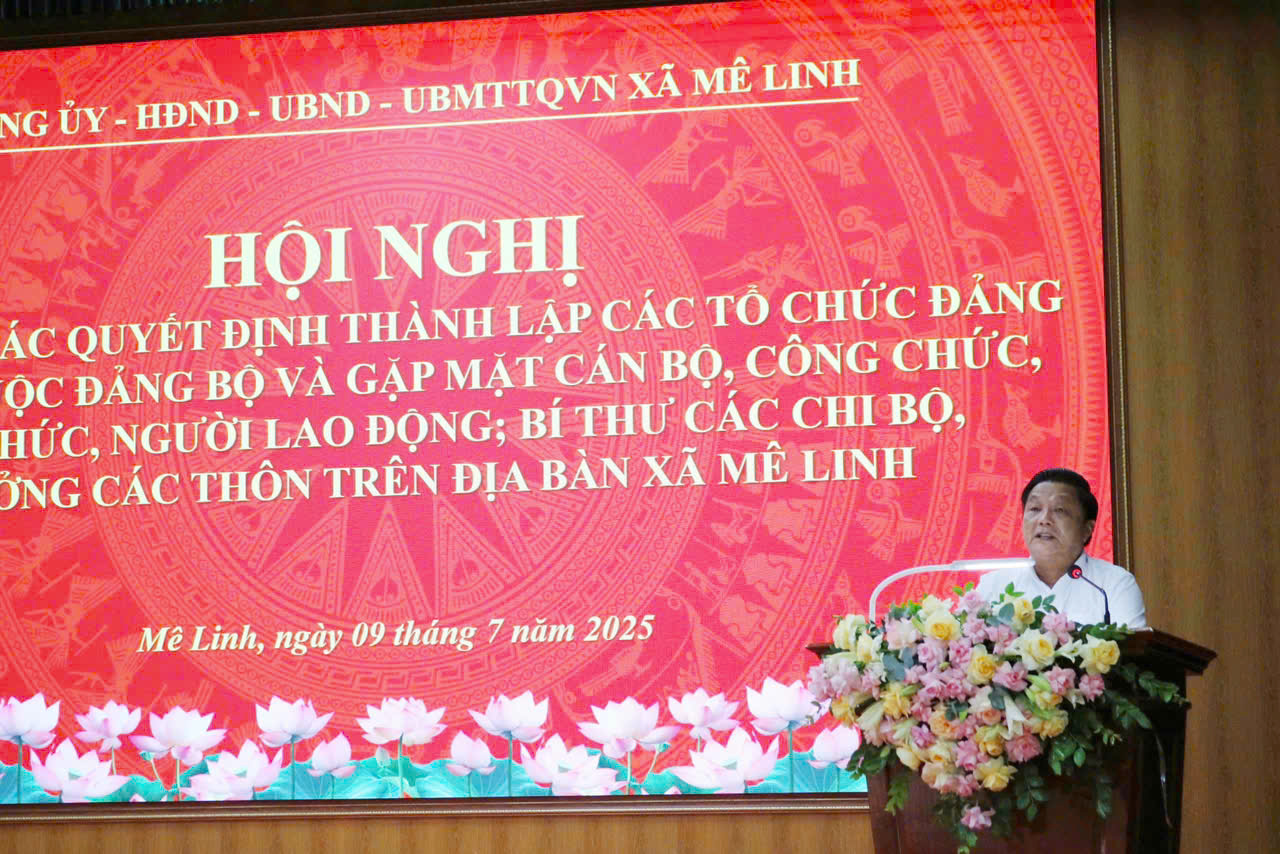 Mê Linh: Công bố các quyết định thành lập các tổ chức Đảng trực thuộc và gặp mặt cán bộ- Ảnh 4.