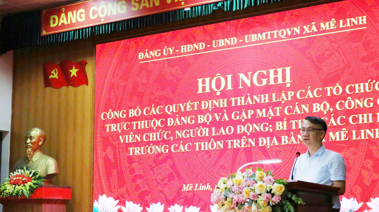Mê Linh: Công bố các quyết định thành lập các tổ chức Đảng trực thuộc và gặp mặt cán bộ- Ảnh 5.