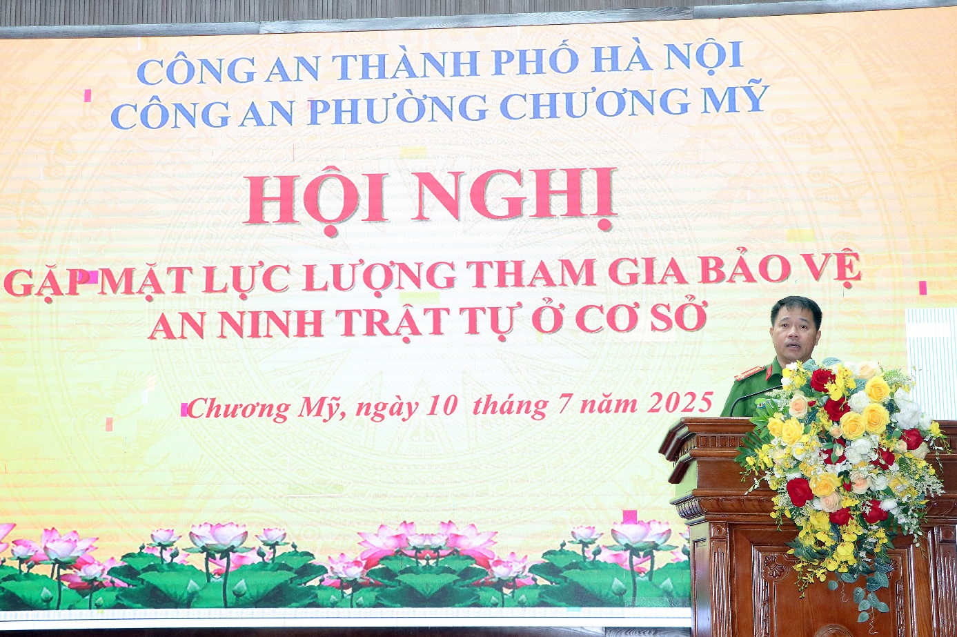 Công an phường Chương Mỹ tổ chức gặp mặt lực lượng tham gia bảo vệ an ninh trật tự tại cơ sở- Ảnh 1.