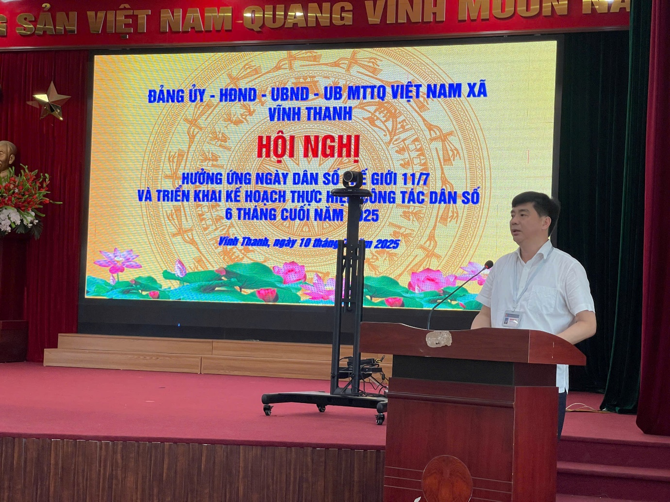 Xã Vĩnh Thanh tổ chức hội nghị hưởng ứng Ngày Dân số Thế giới 11/7, triển khai nhiệm vụ công tác dân số 6 tháng cuối năm 2025.- Ảnh 3.