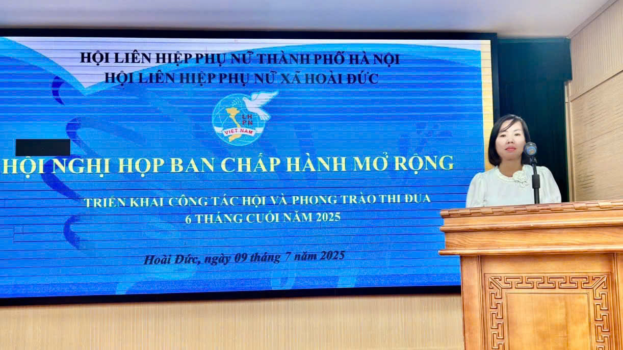 Ban chấp hành Hội LHPN xã Hoài Đức tổ chức Hội nghị họp BCH mở rộng triển khai kế hoạch công tác Hội và phong trào thi đua 6 tháng cuối năm 2025- Ảnh 1.