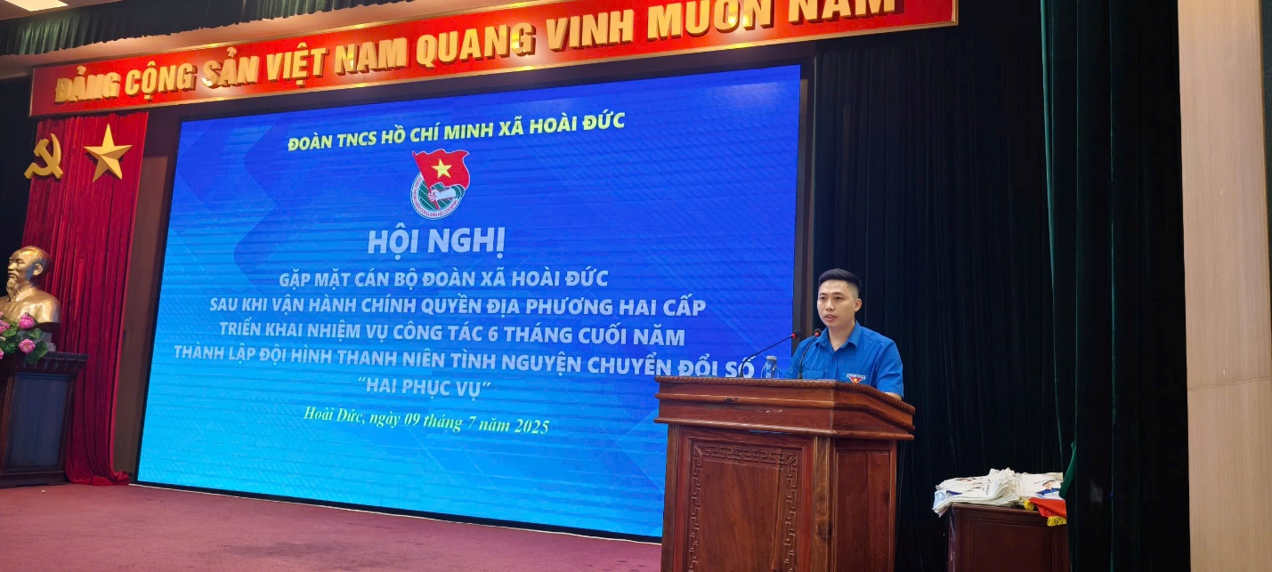 Đoàn TNCS Hồ Chí Minh xã Hoài Đức tổ chức gặp mặt cán bộ Đoàn sau khi hoàn tất vận hành chính quyền địa phương hai cấp, triển khai nhiệm vụ 6 tháng cuối năm 2025- Ảnh 1.