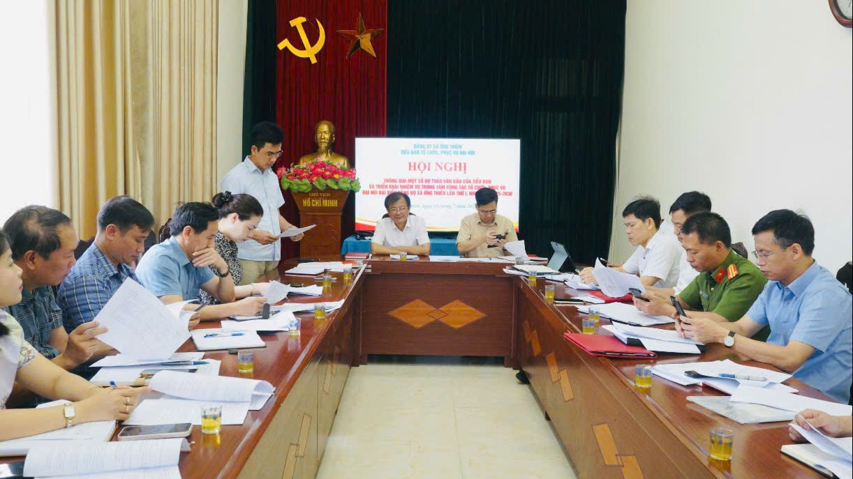 Họp tiểu ban tổ chức, phục vụ đại hội Đảng bộ xã Ứng  Thiên lần thứ nhất, khoá I (Nhiệm kỳ 2025-2030)- Ảnh 2.