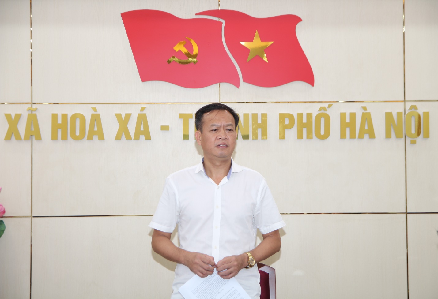 Hòa Xá triển khai công tác tuyên truyền khánh tiết phục vụ Đại hội Đảng bộ xã lần thứ I, nhiệm kỳ 2025–2030- Ảnh 1.