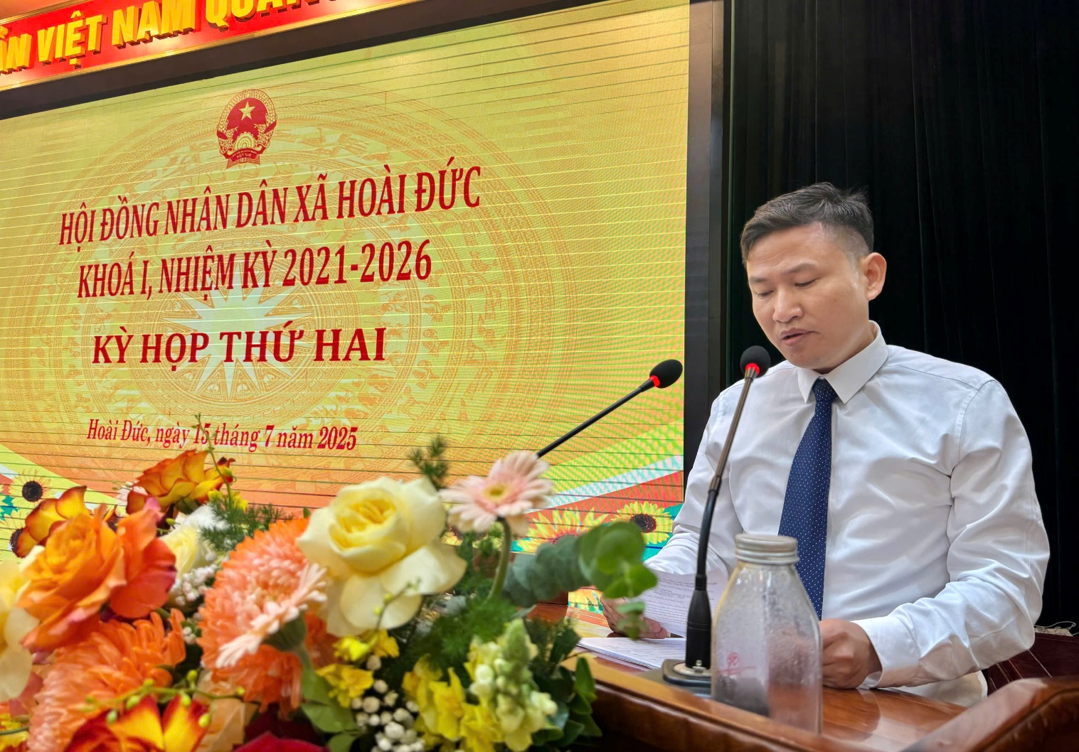 Kỳ họp thứ hai HĐND xã Hoài Đức nhiệm kỳ 2021 - 2026- Ảnh 7.