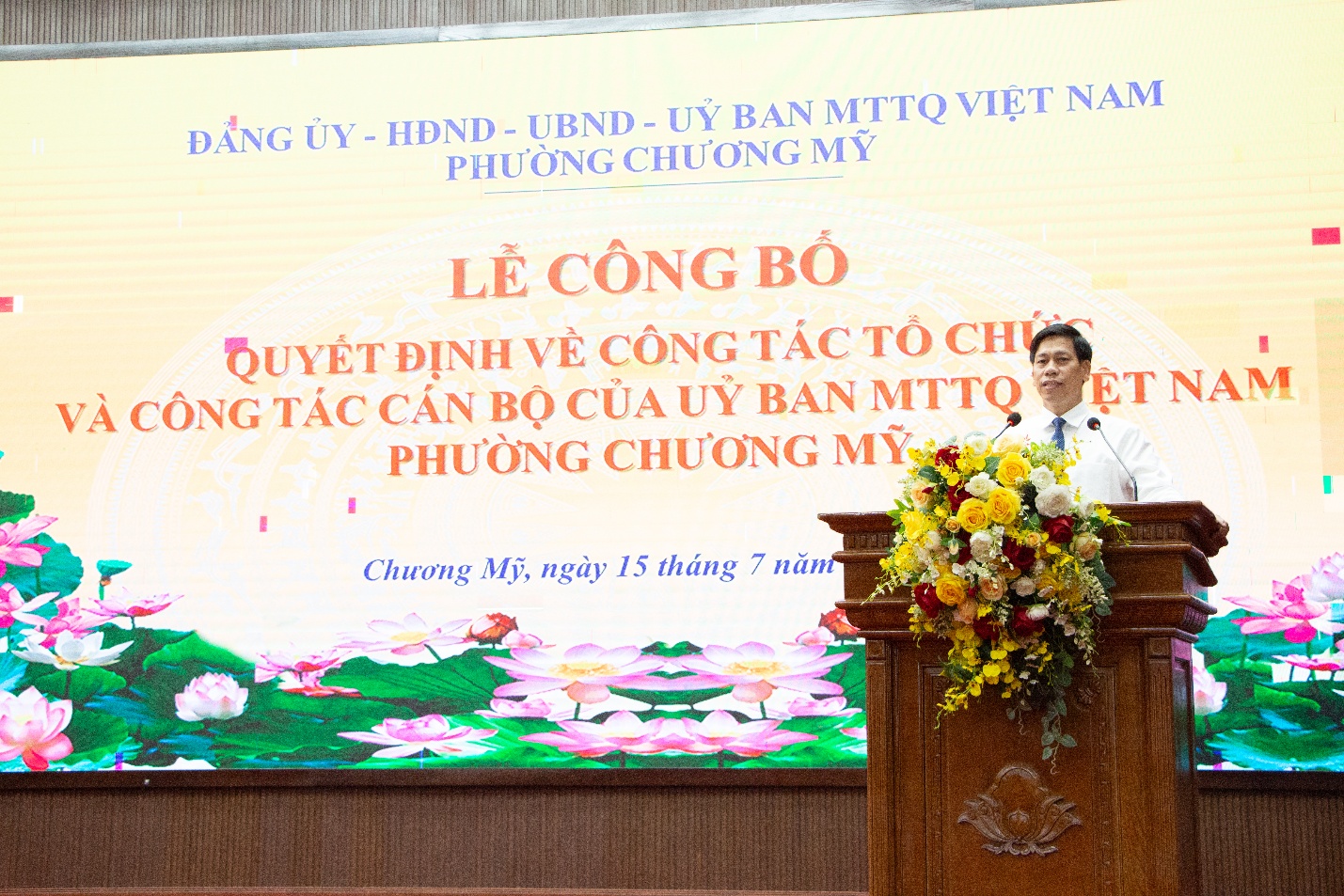 Lễ công bố Quyết định về công tác tổ chức và công tác cán bộ Uỷ ban MTTQ Việt Nam phường Chương Mỹ- Ảnh 4.