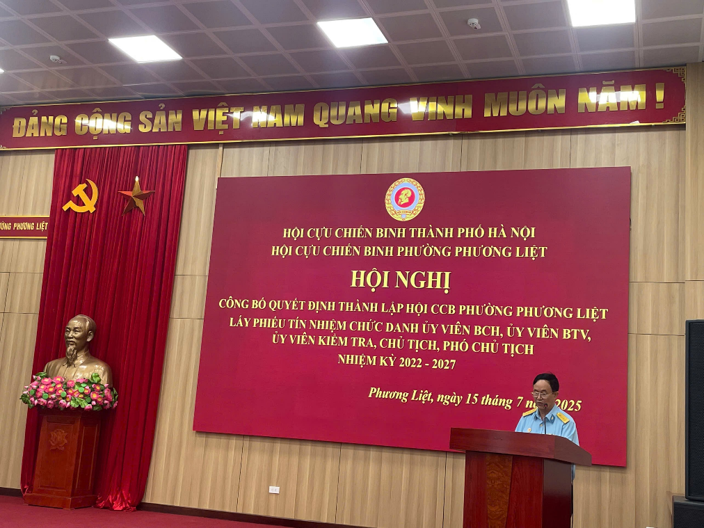 Công bố Quyết định thành lập Hội Cựu chiến binh phường Phương Liệt và lấy phiếu tín nhiệm- Ảnh 4.