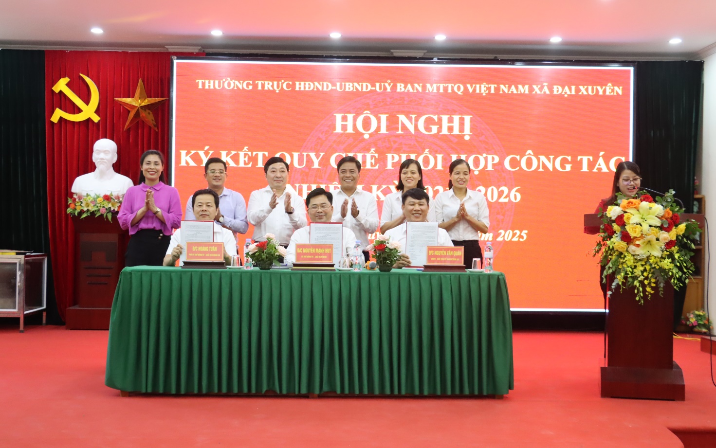 Hội nghị ký kết Quy chế phối hợp công tác giữa HĐND, UBND và Ủy ban MTTQ Việt Nam xã Đại Xuyên- Ảnh 3.