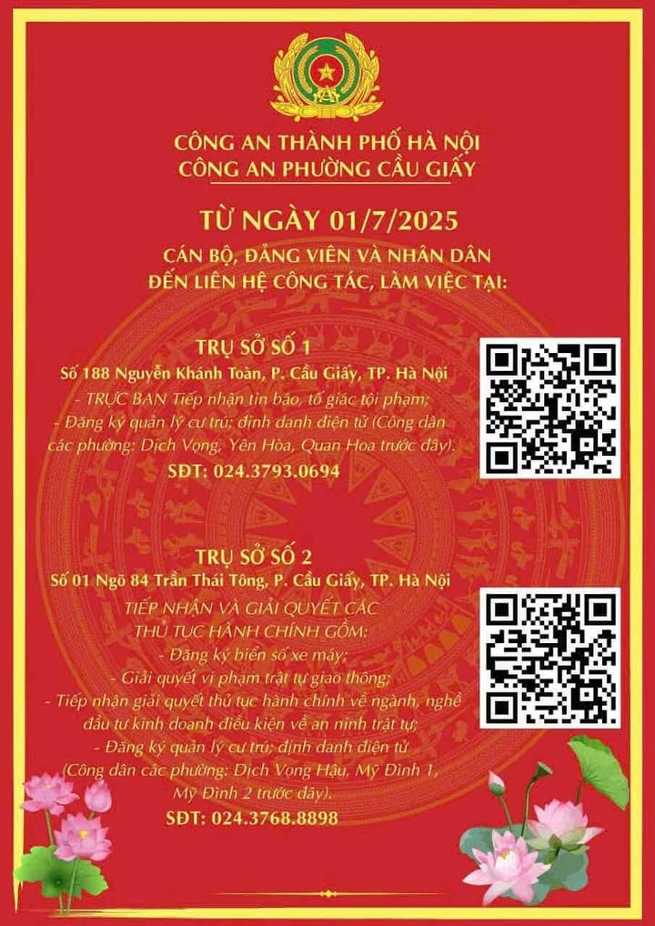 Thông báo của Công an phường Cầu Giấy- Ảnh 1.
