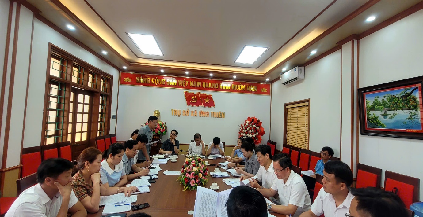 BCH Đảng bộ xã Ứng Thiên tổ chức hội nghị xin ý kiến góp ý dự thảo báo cáo chính trị trình đại hội Đảng bộ xã lần thứ I, nhiệm kỳ 2025-2030- Ảnh 2.
