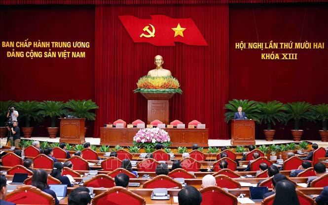 Bế mạc Hội nghị lần thứ 12 Ban Chấp hành Trung ương Đảng khóa XIII- Ảnh 1.