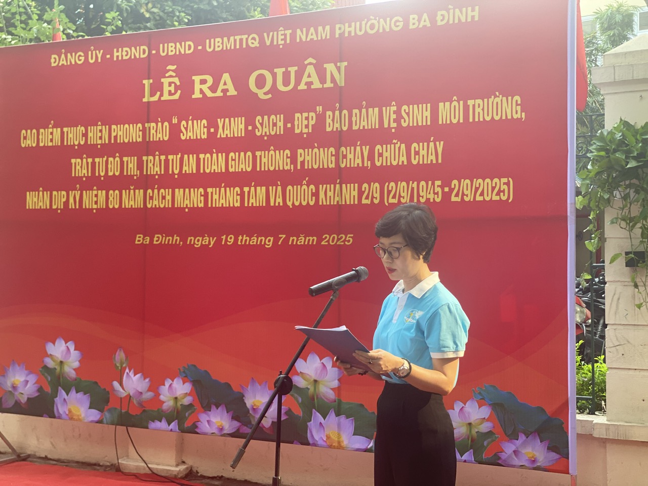 Phường Ba Đình: Tổ chức Lễ ra quân cao điểm thực hiện phong trào “Sáng- Xanh-Sạch- Đẹp” nhân dịp kỷ niệm 80 năm Cách mạng tháng Tám và Quốc khánh 2/9- Ảnh 3.