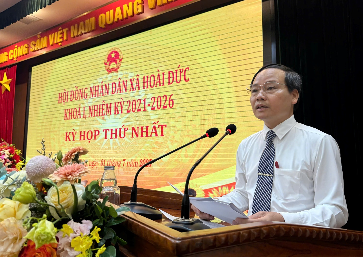 Kỳ họp thứ nhất HĐND xã Hoài Đức khoá I nhiệm kỳ 2021 – 2026- Ảnh 4.