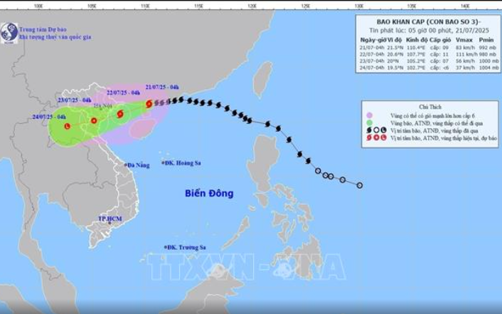 TIN BÃO KHẨN CẤP (Cập nhật ngày 21/7/2025)