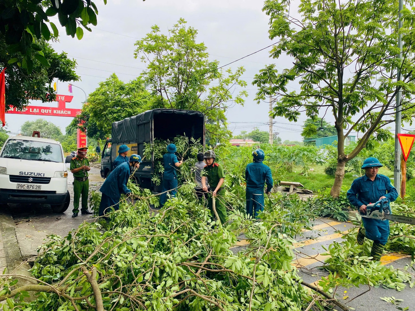 Hoài Đức chủ động khắc phục thiệt hại do ảnh hưởng cơn bão số 3- Ảnh 1.