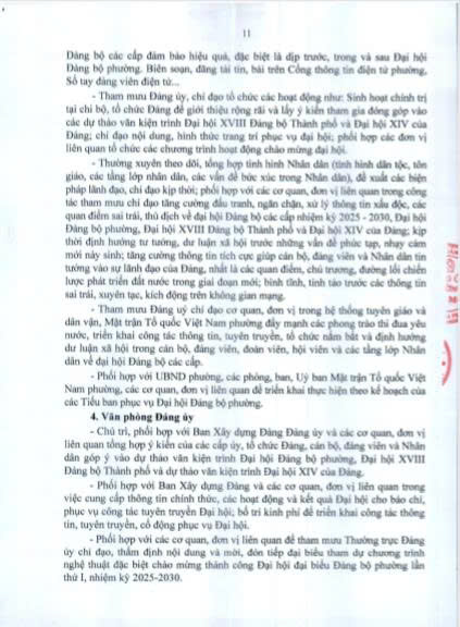 Kế hoạch Tuyên truyền đại hội Đảng các cấp, Đại hội Đảng bộ phường lần thứ I, nhiệm kỳ 2025-2030 tiến tới đại hội đại biểu Đảng bộ thành phố Hà Nội lần thứ XVIII và Đại hội đại biểu toàn quốc lần thứ XIV của Đảng- Ảnh 11.
