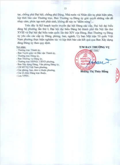 Kế hoạch Tuyên truyền đại hội Đảng các cấp, Đại hội Đảng bộ phường lần thứ I, nhiệm kỳ 2025-2030 tiến tới đại hội đại biểu Đảng bộ thành phố Hà Nội lần thứ XVIII và Đại hội đại biểu toàn quốc lần thứ XIV của Đảng- Ảnh 13.