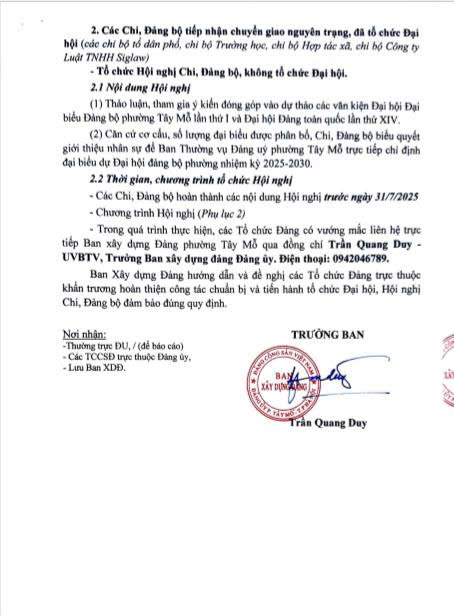 Hướng dẫn Tổ chức Đại hội, Hội nghị các Tổ chức Đảng trực thuộc Đảng ủy phường Tây Mỗ- Ảnh 5.