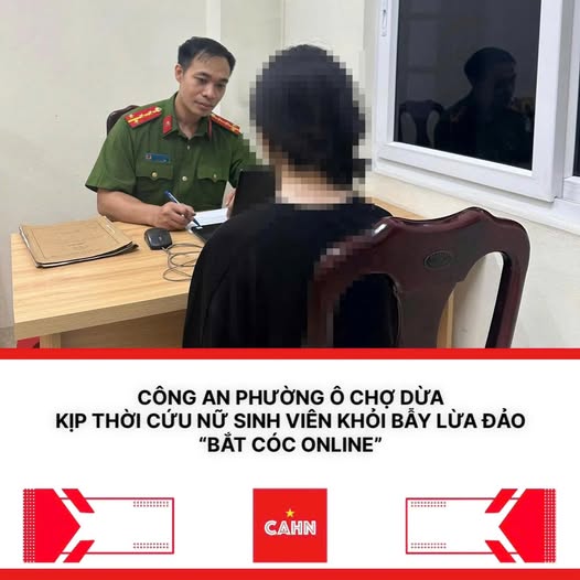 Công an Phường Ô Chợ Dừa kịp thời cứu nữ sinh viên khỏi bẫy lừa đảo "bắt cóc online"- Ảnh 1.