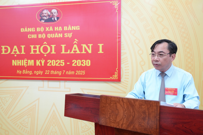 ĐẠI HỘI CHI BỘ QUÂN SỰ XÃ HẠ BẰNG LẦN THỨ NHẤT, 
NHIỆM KỲ 2025–2030- Ảnh 3.