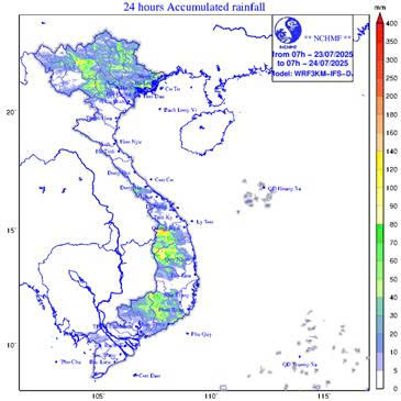 Ngày 23/7, Bão số 3 đã tan, Hà Nội có mưa bất kỳ lúc nào trong ngày- Ảnh 1.