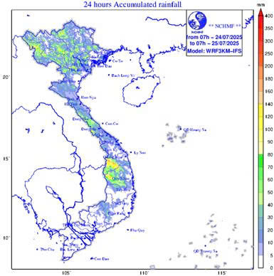 Hôm nay ngày 24/7, Hà Nội nhiều mây, có mưa vừa, mưa to đến rất to và dông- Ảnh 1.