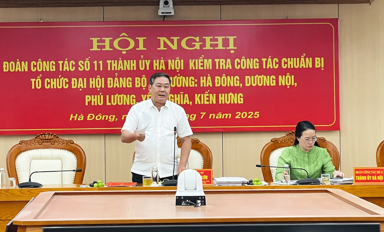 Kiểm tra công tác chuẩn bị Đại hội Đảng tại 5 phường Hà Đông, Dương Nội, Kiến Hưng, Phú Lương, Yên Nghĩa- Ảnh 4.