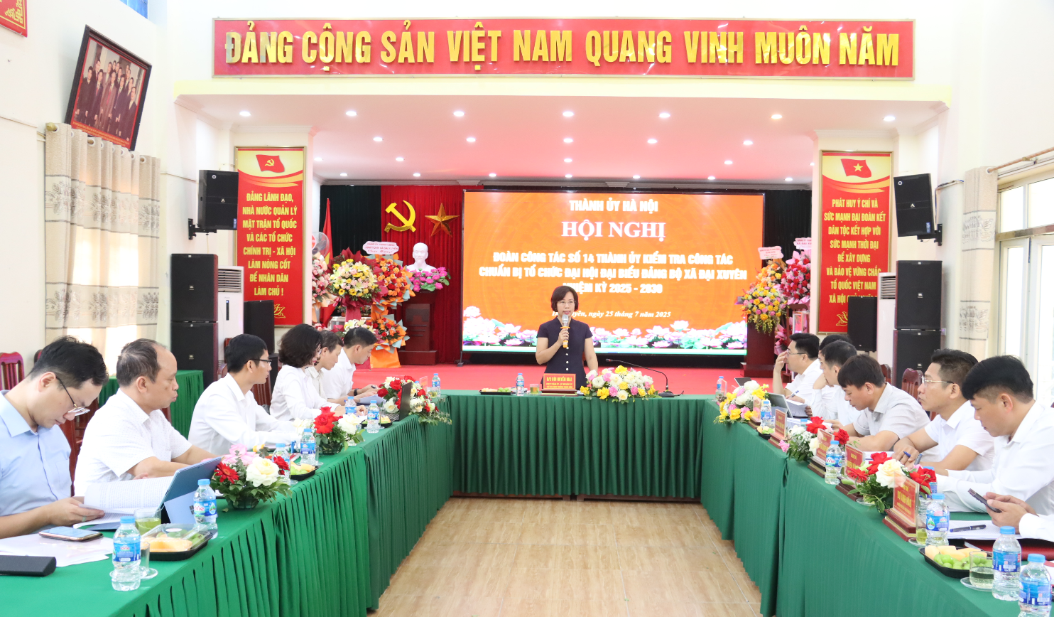 Đoàn công tác số 14 Thành ủy Hà Nội kiểm tra công tác chuẩn bị Đại hội Đảng bộ xã Đại Xuyên, nhiệm kỳ 2025 – 2030- Ảnh 4.