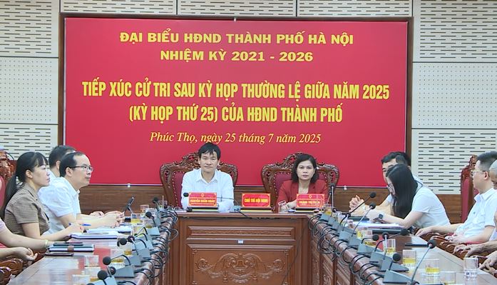 Hội nghị tiếp xúc cử tri sau Kỳ họp thường lệ giữa năm (kỳ họp thứ 25) HĐND thành phố tại các xã Phúc Thọ, Phúc Lộc, Hát Môn- Ảnh 7.