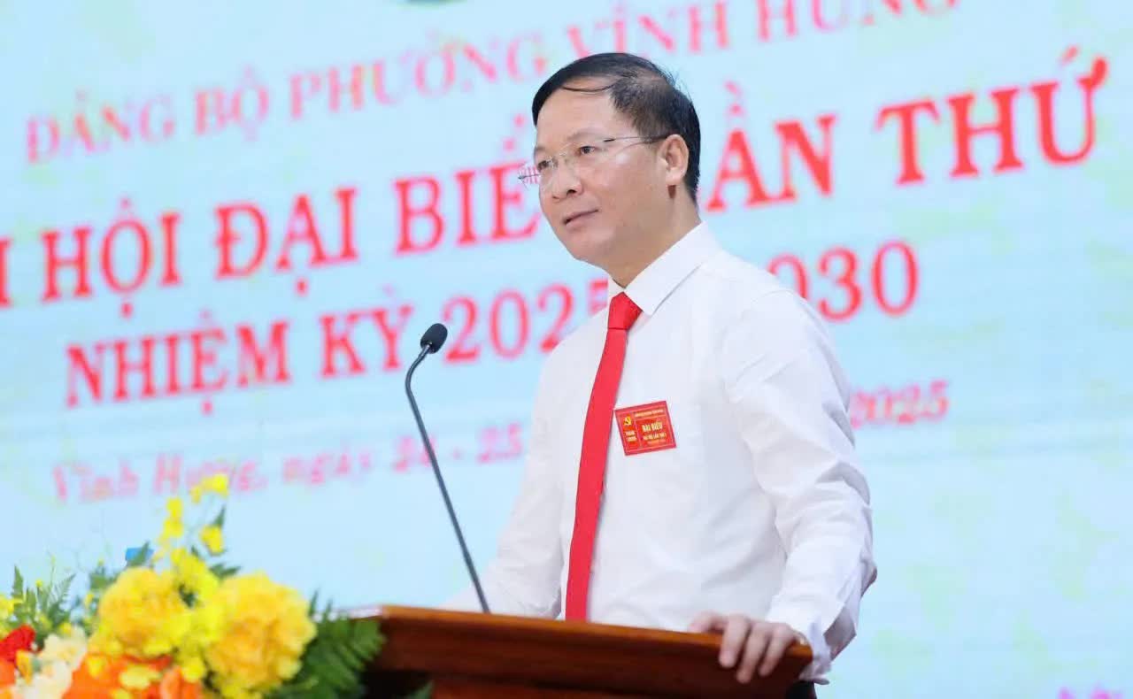 PHIÊN THỨ HAI ĐẠI HỘI ĐẠI BIỂU ĐẢNG BỘ PHƯỜNG VĨNH HƯNG LẦN THỨ I NHIỆM KỲ 2025-2030
- Ảnh 1.