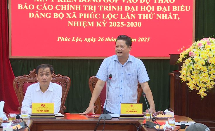 Đảng ủy xã Phúc Lộc tổ chức Hội nghị xin ý kiến góp ý vào dự thảo Báo cáo Chính trị Đảng bộ xã lần thứ I, nhiệm kỳ 2025-2030- Ảnh 2.