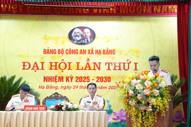 Đại hội Đảng bộ Công an xã Hạ Bằng lần thứ I, 
nhiệm kỳ 2025 - 2030- Ảnh 2.