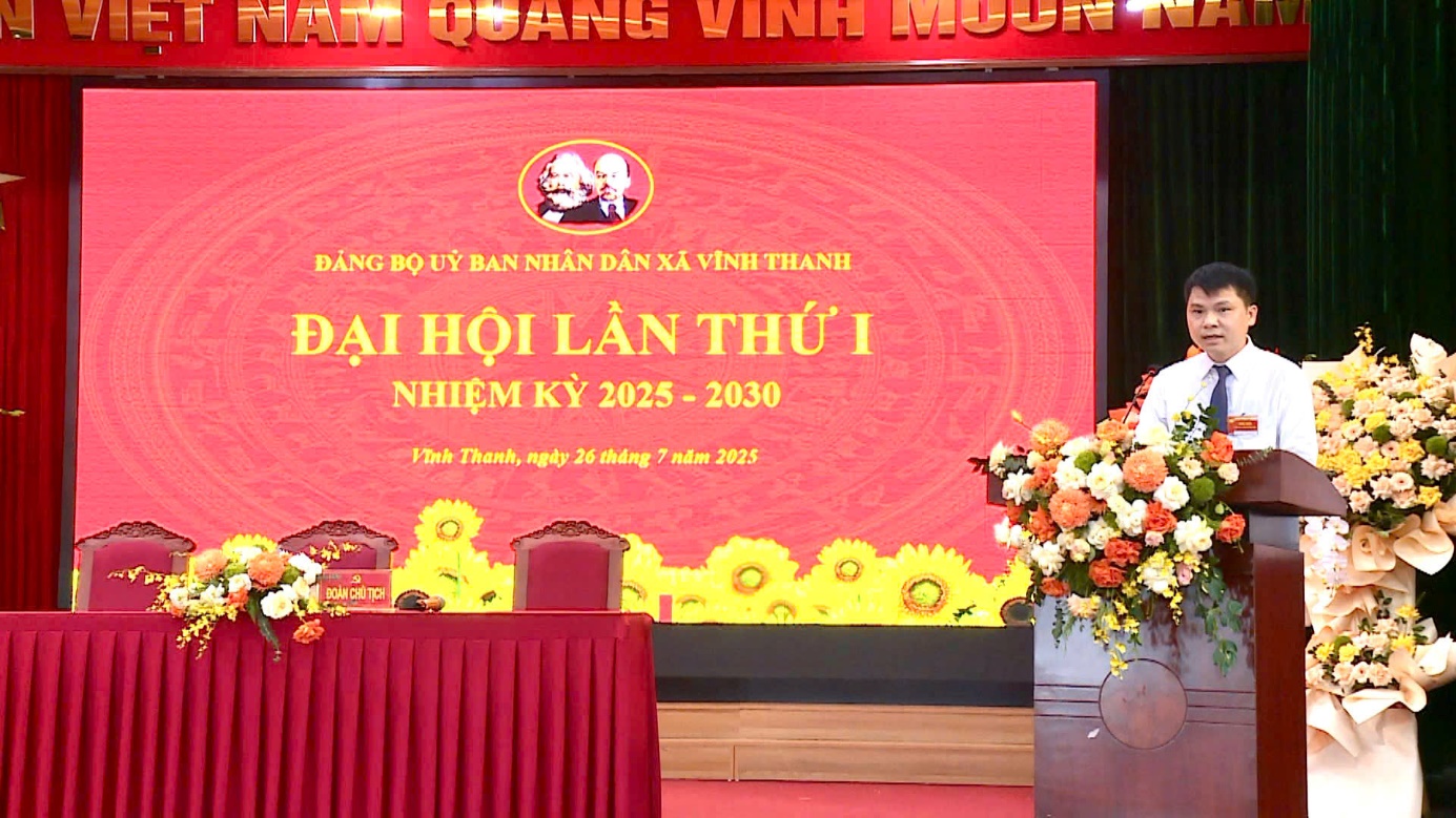 Đảng bộ UBND xã Vĩnh Thanh trang trọng tổ chức Đại hội lần thứ nhất, nhiệm kỳ 2025-2030- Ảnh 1.