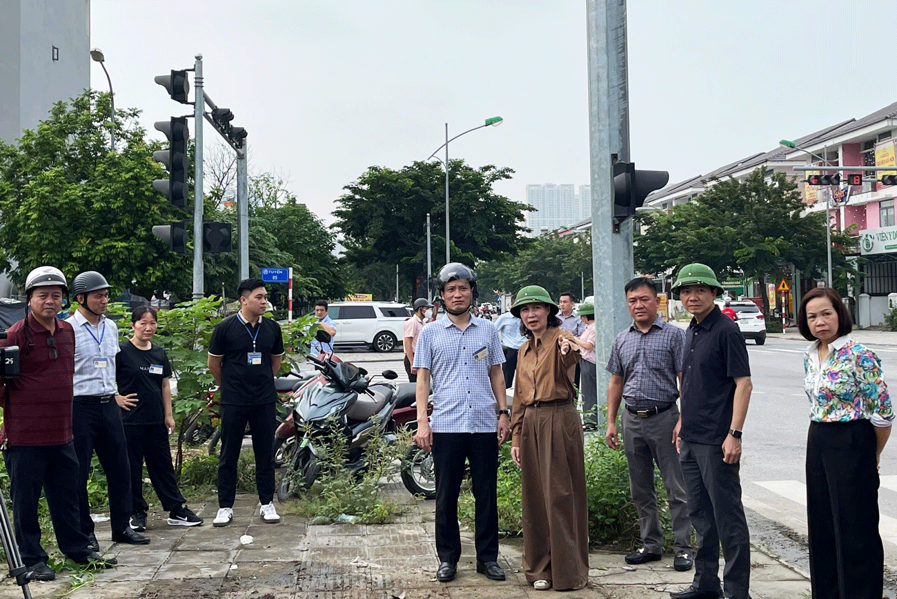 Phường Dương Nội ra quân kiểm tra, xử lý vi phạm về trật tự an toàn giao thông, trật tự đô thị, trật tự công cộng và vệ sinh môi trường - Ảnh 6.