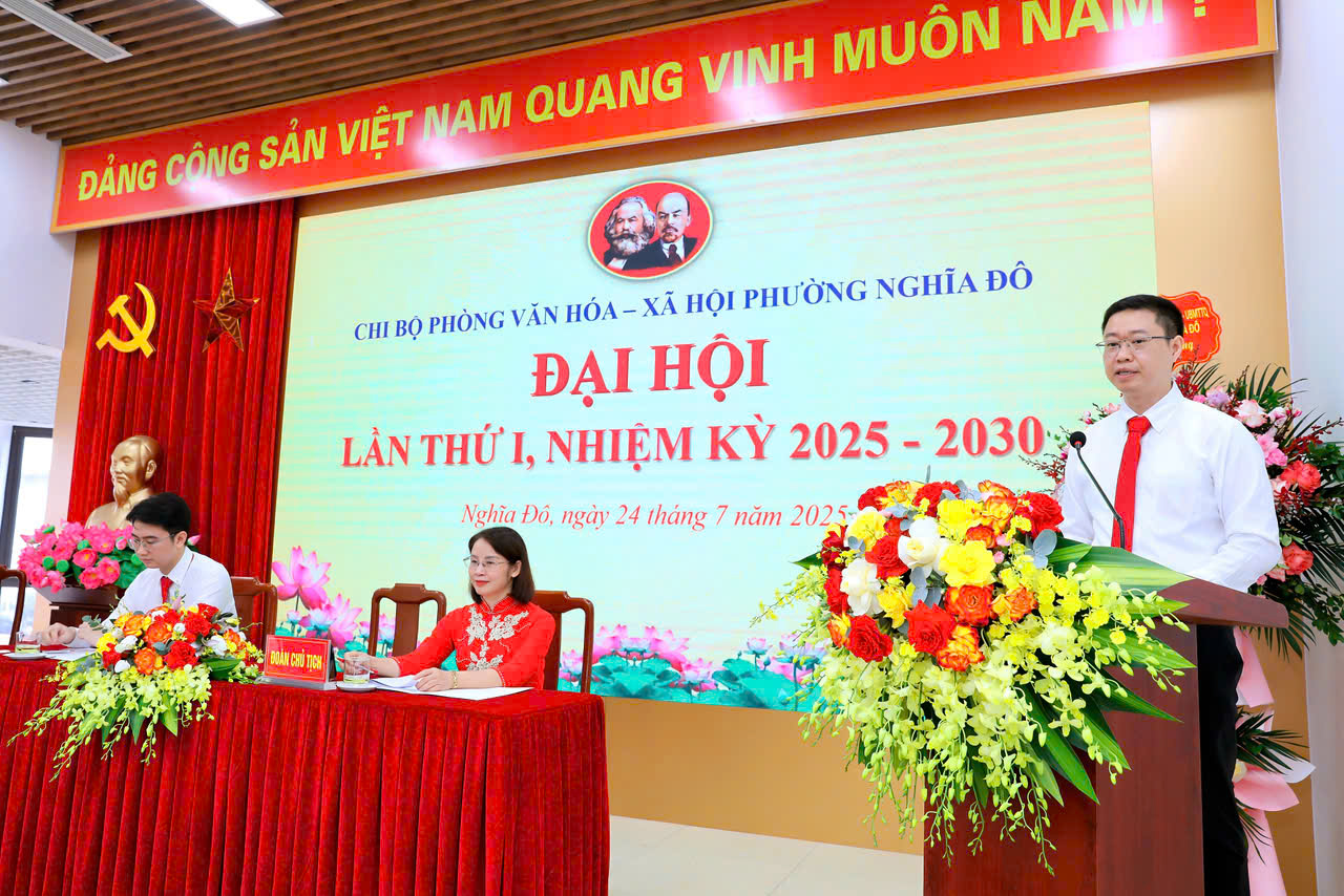 Đại hội Chi bộ Phòng Văn hóa - Xã hội phường Nghĩa Đô lần thứ I, nhiệm kỳ 2025 - 2030- Ảnh 3.
