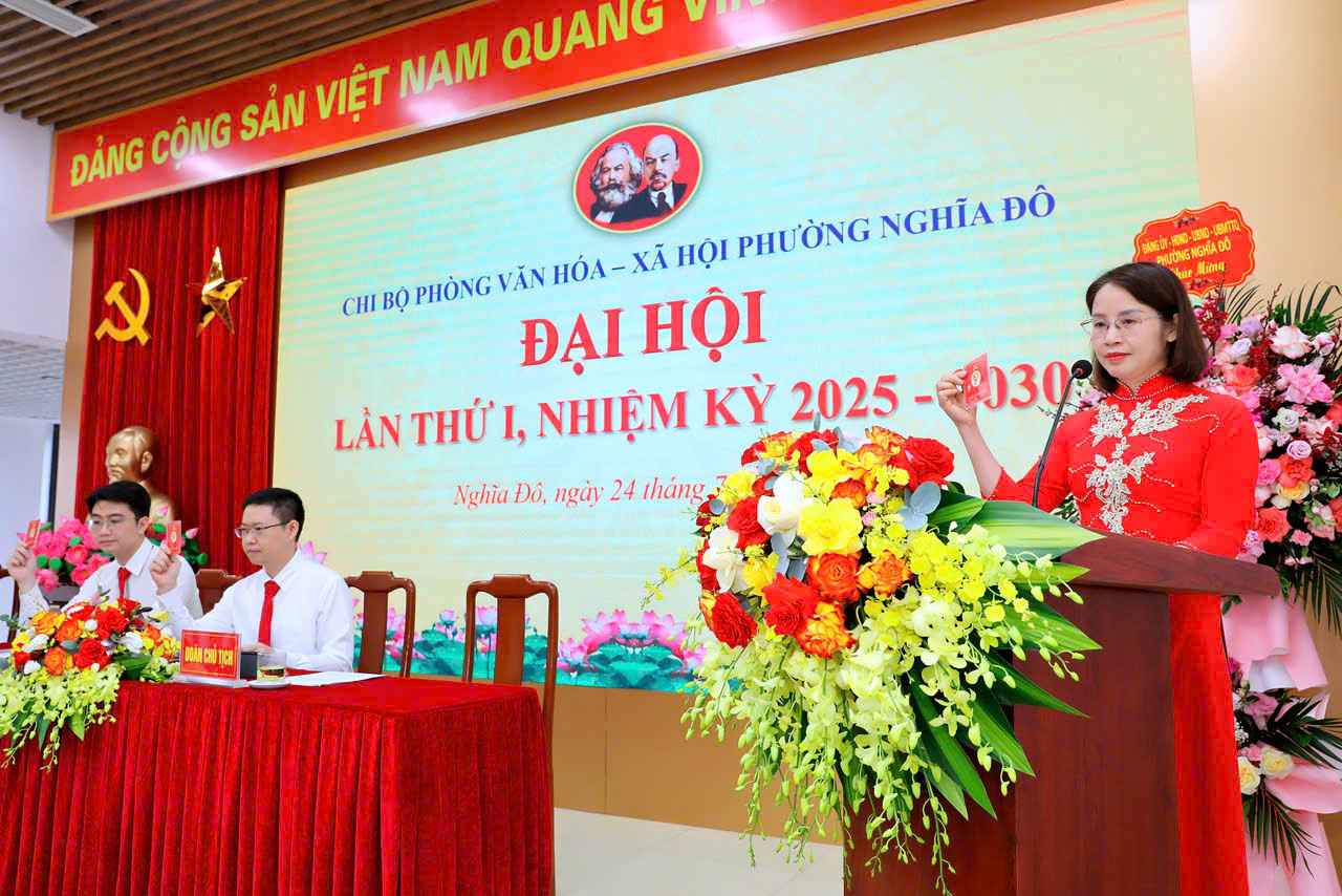 Đại hội Chi bộ Phòng Văn hóa - Xã hội phường Nghĩa Đô lần thứ I, nhiệm kỳ 2025 - 2030- Ảnh 4.