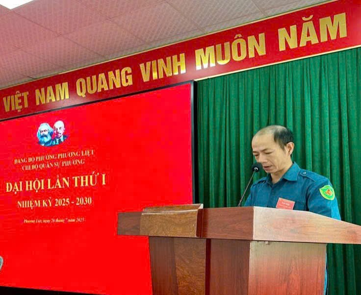 Đại hội Chi bộ Quân sự phường Phương Liệt lần thứ I, nhiệm kỳ 2025 - 2030: Dấu mốc quan trọng trong công tác xây dựng lực lượng vũ trang địa phương- Ảnh 4.