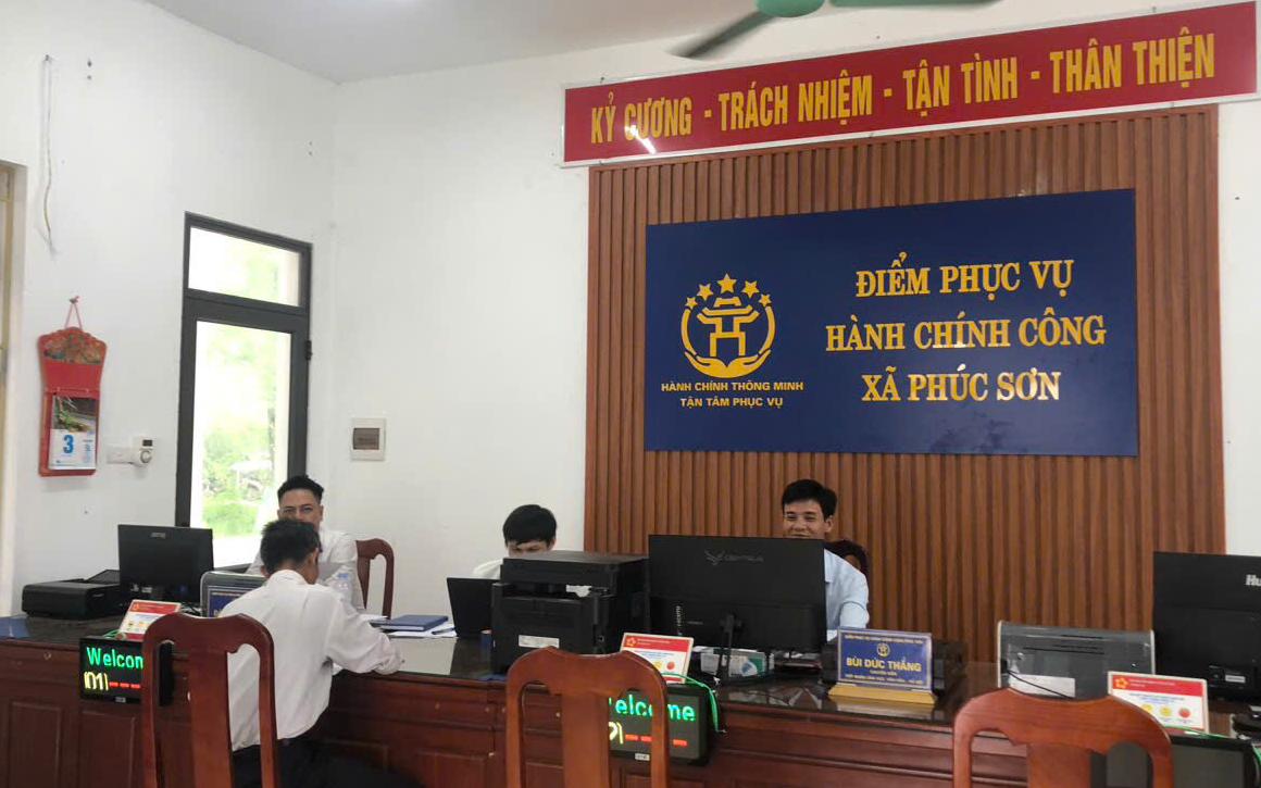 Điểm Phục vụ hành chính công xã Phúc Sơn: Nơi lan tỏa tinh thần phục vụ tận tâm, thân thiện vì nhân dân