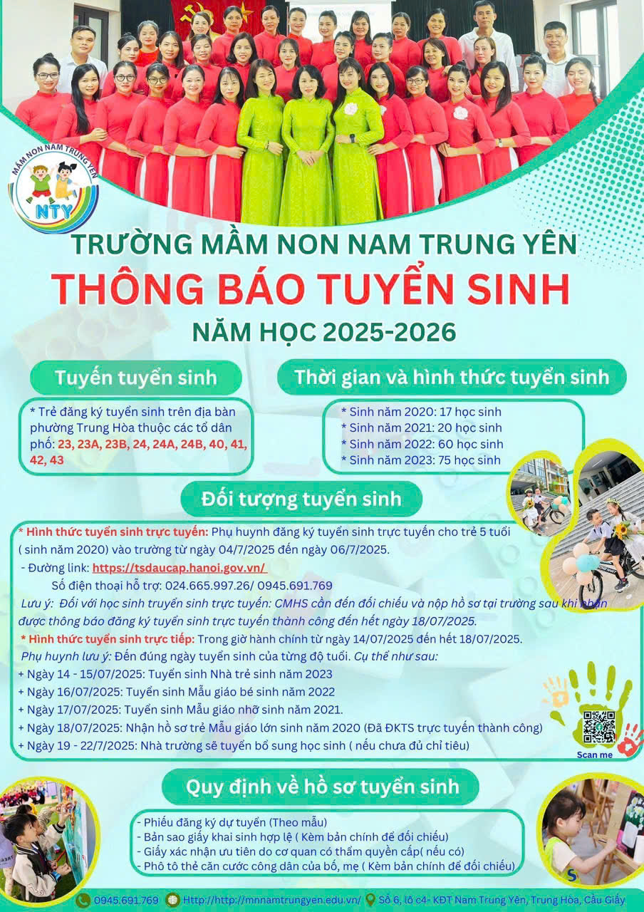 Thông báo tuyển sinh của các trường Mầm non trên địa bàn phường Yên Hòa- Ảnh 5.