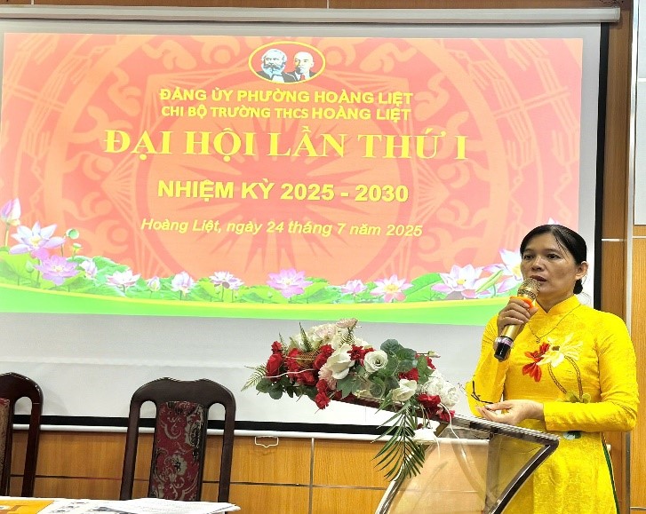 Trường THCS Hoàng Liệt tổ chức thành công Đại hội chi bộ lần thứ nhất, nhiệm kì 2025 -2030- Ảnh 3.