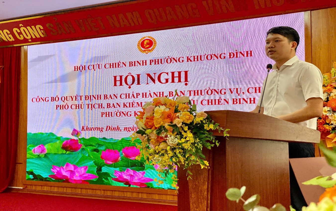 Hội nghị công bố và trao các Quyết định thuộc Hội Cựu chiến binh phường Khương Đình- Ảnh 3.