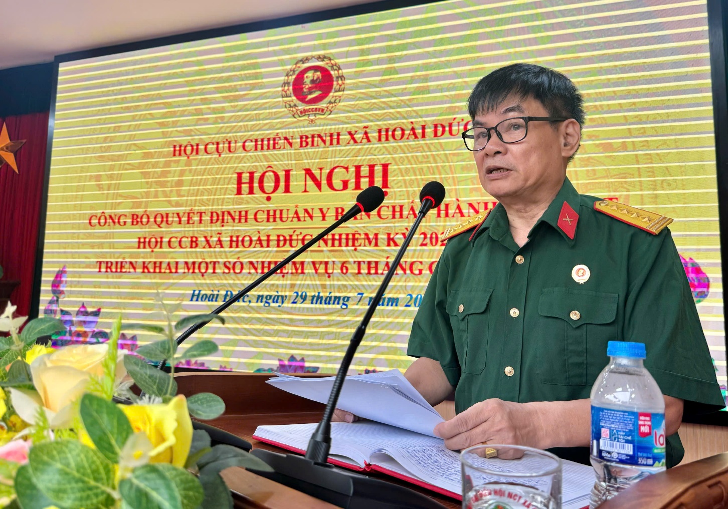 Đồng chí Trần Văn Nghĩa – Phó Bí thư Thường trực Đảng uỷ dự và chỉ đạo Hội nghị công bố thành lập Hội Cựu chiến binh xã- Ảnh 2.